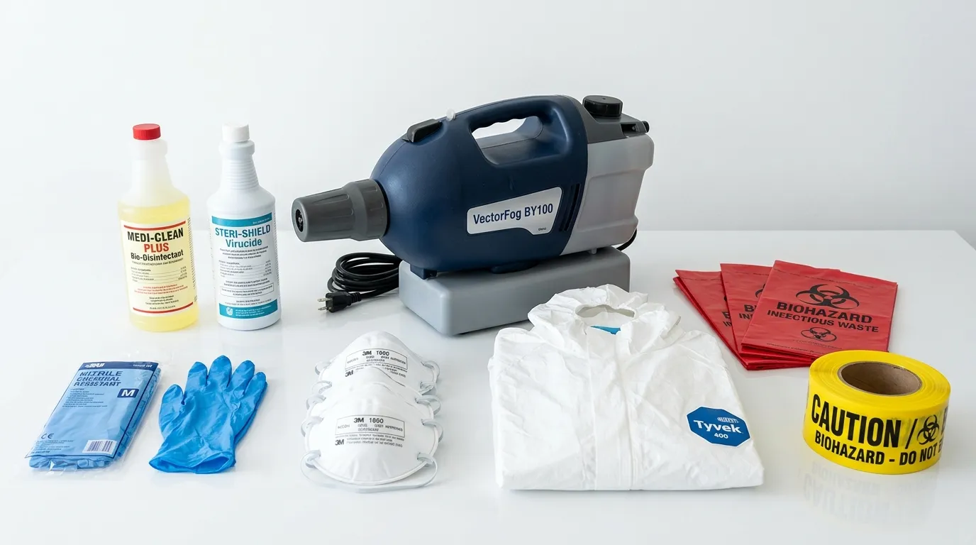 Professional biohazard remediation crew working in Matthews